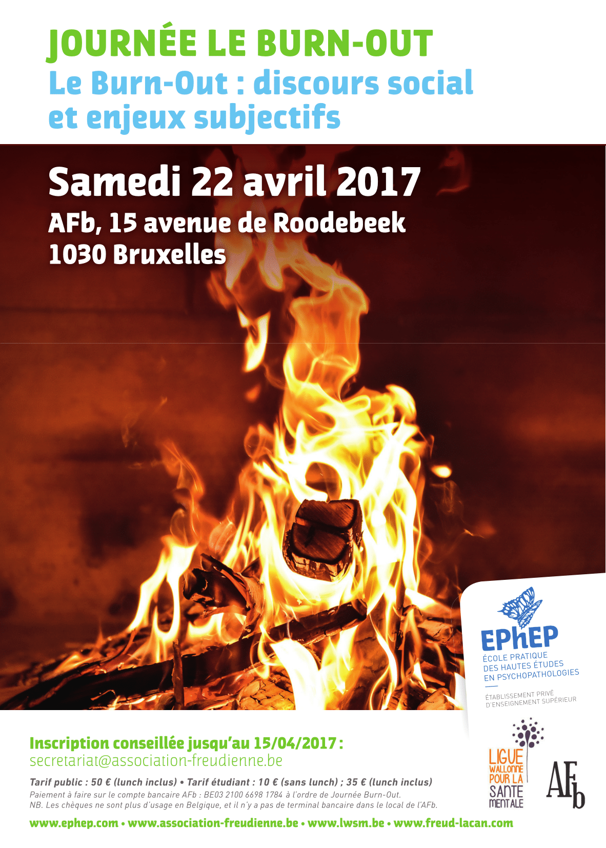 Affiche "Le burn-out : discours social et enjeux subjectifs" EPhEP  2017