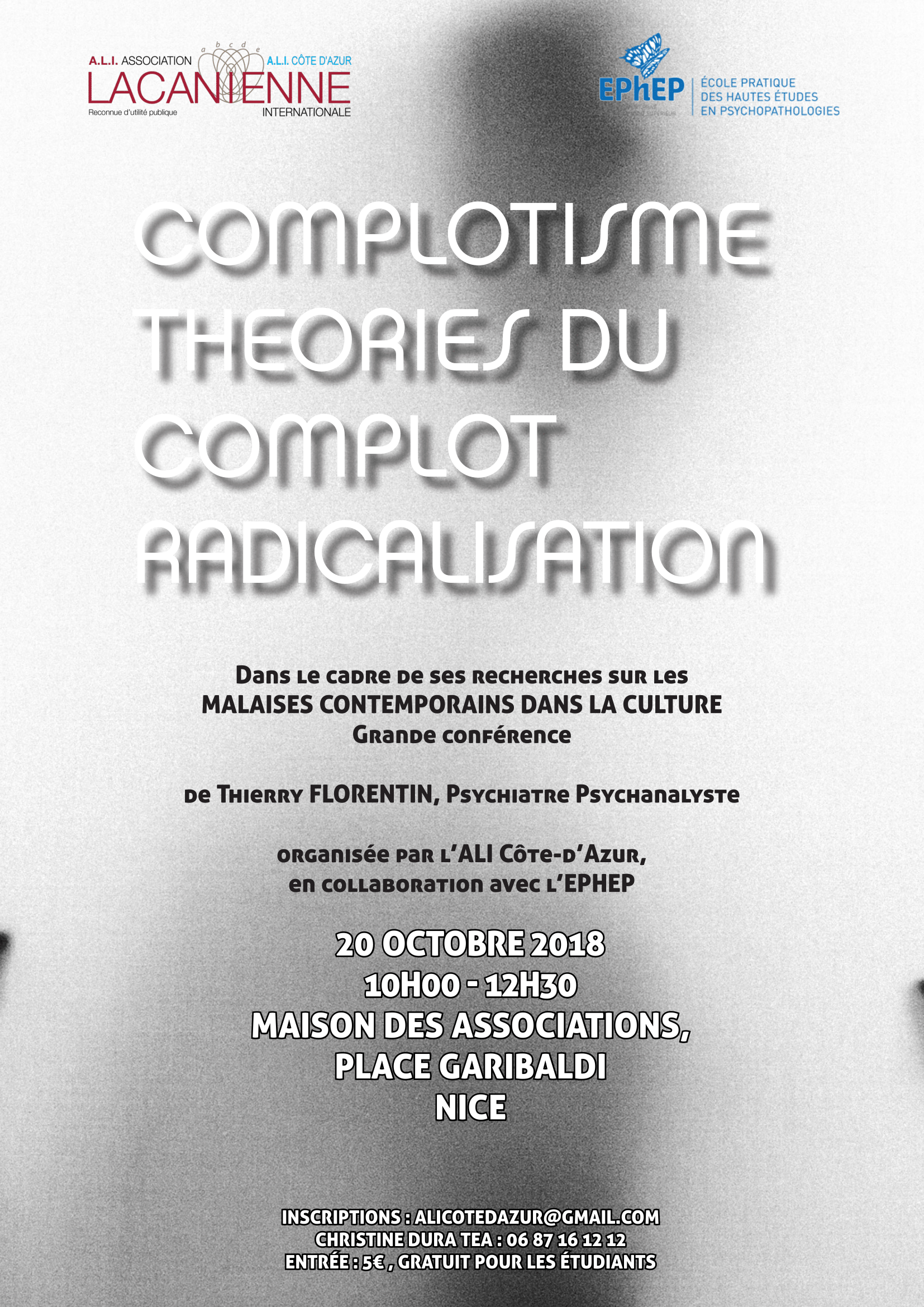 Grande conférence à Nice le 13 octobre 2018 "Complotisme, Théories du complot, radications"